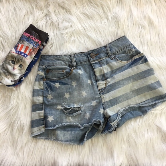 Short en jean refuge vieilli effronté taille haute stretch